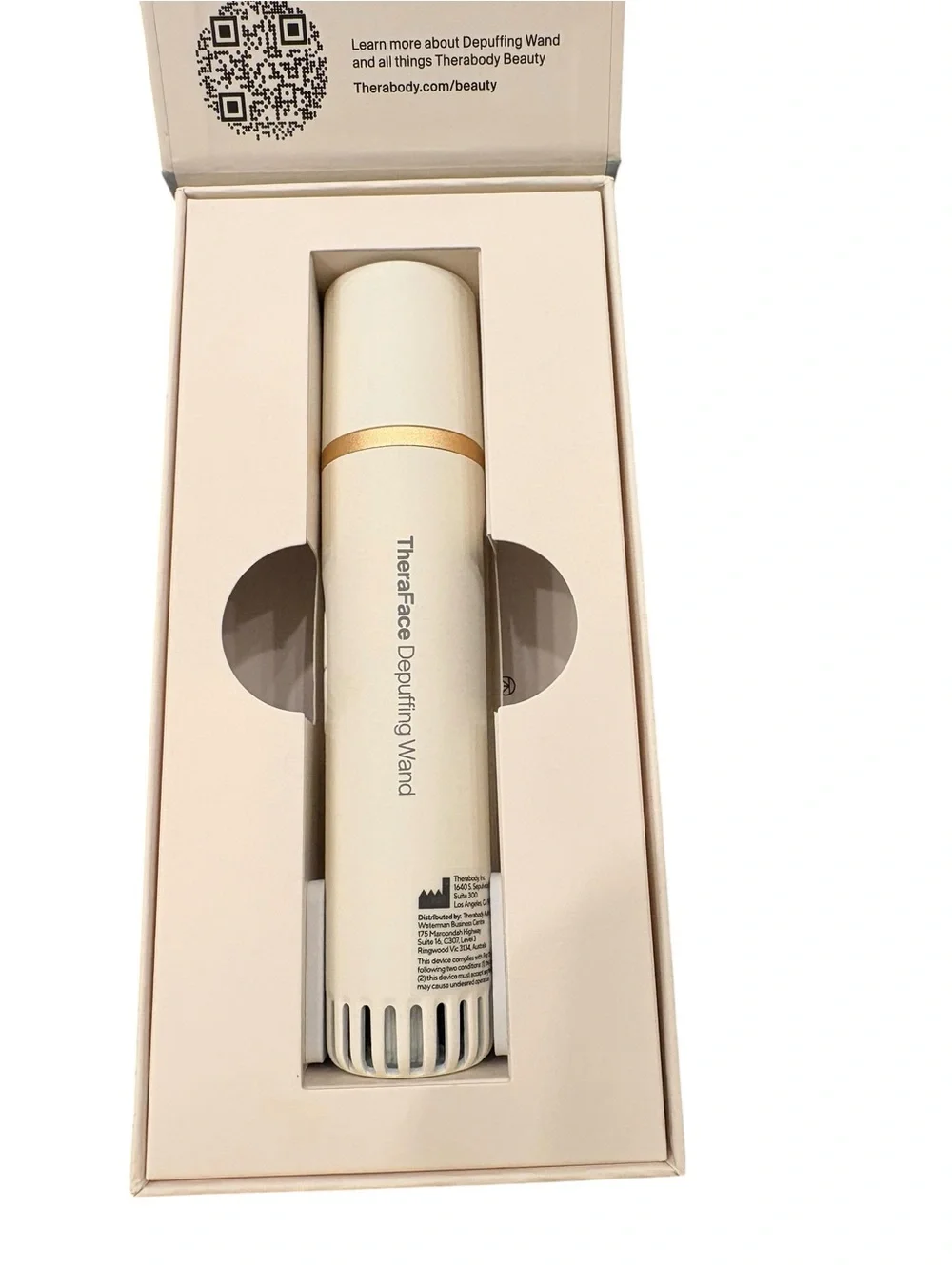 Therabody TheraFace Depuffing Wand – White – Used Once + Original Box